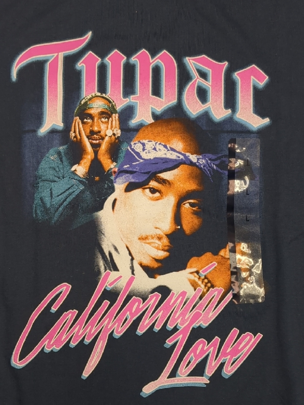 Navy Tupac Graphic Short Sleeve Tee for Kids - Picture 4 of 5